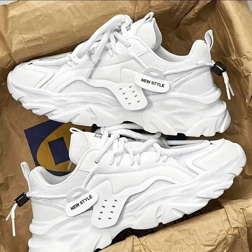 [BUNJANG] White Ugly Sneakers (Size 265) / 깔끔한 화이트 어글리 스니커즈 (새상품)