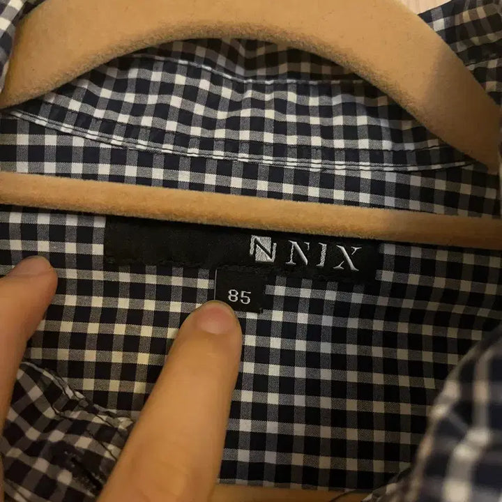 [BUNJANG] Nix Gingham Check Shirt / Nix 85 깅엄 체크 남방 네이비 화이트