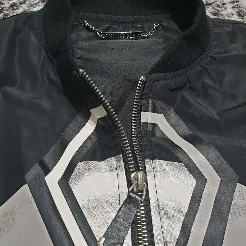 [BUNJANG] Philipp Plein Skull Printed Bomber Jacket / 필립플레인 블랙 스컬 프린팅 봄버 자켓