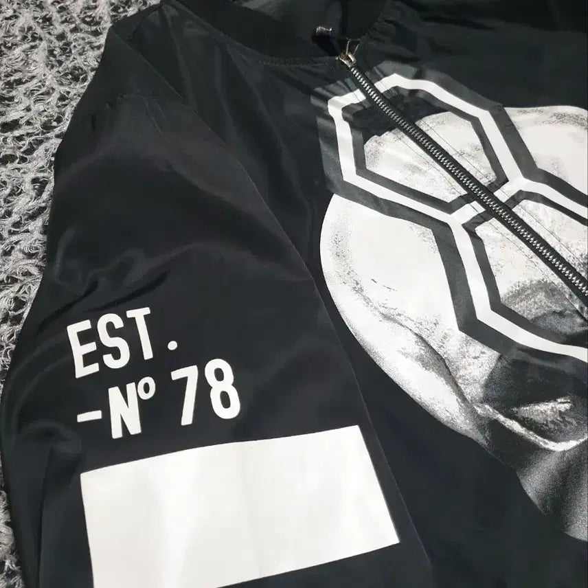 [BUNJANG] Philipp Plein Skull Printed Bomber Jacket / 필립플레인 블랙 스컬 프린팅 봄버 자켓