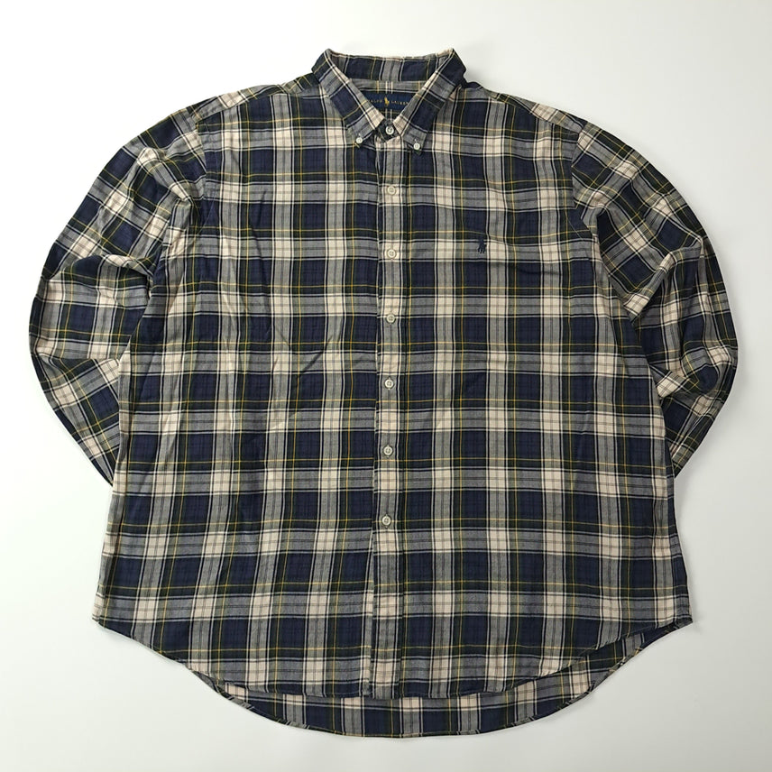 [SOLD OUT] CK407 2XL 폴로 90s 클래식 타탄체크 네이비 셔츠 남방