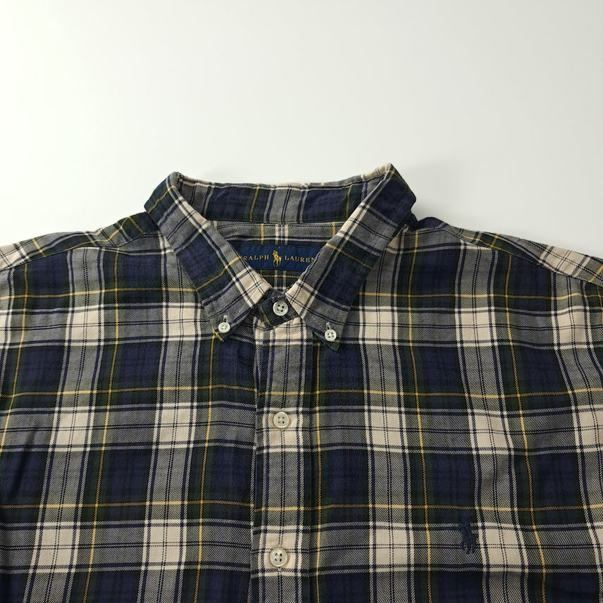 [SOLD OUT] CK407 2XL 폴로 90s 클래식 타탄체크 네이비 셔츠 남방