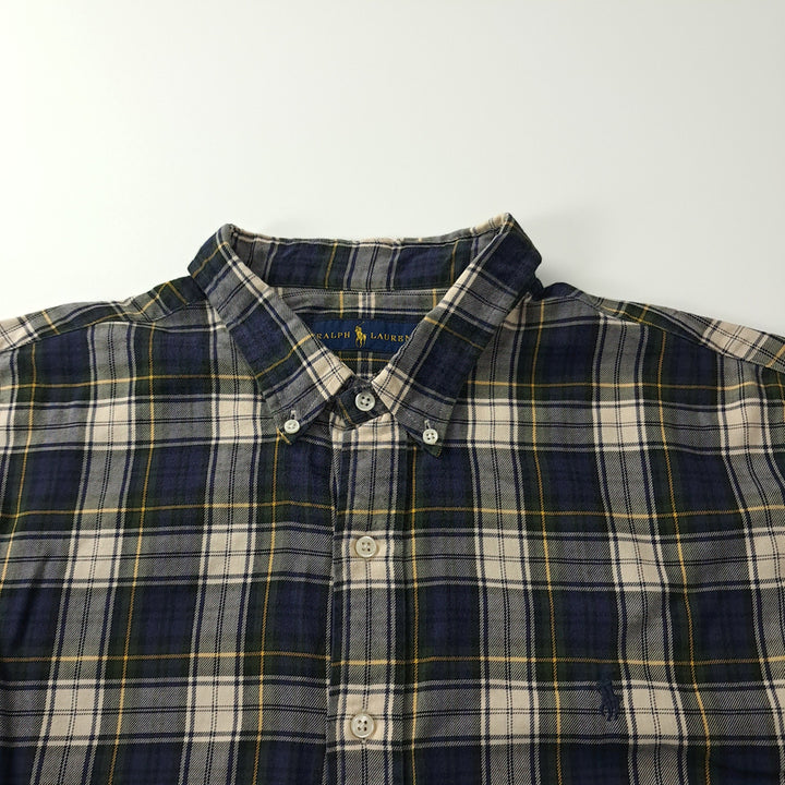 [SOLD OUT] CK407 2XL 폴로 90s 클래식 타탄체크 네이비 셔츠 남방
