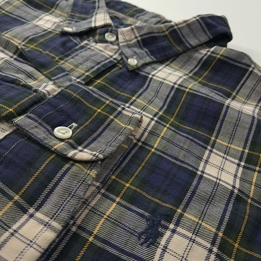[SOLD OUT] CK407 2XL 폴로 90s 클래식 타탄체크 네이비 셔츠 남방