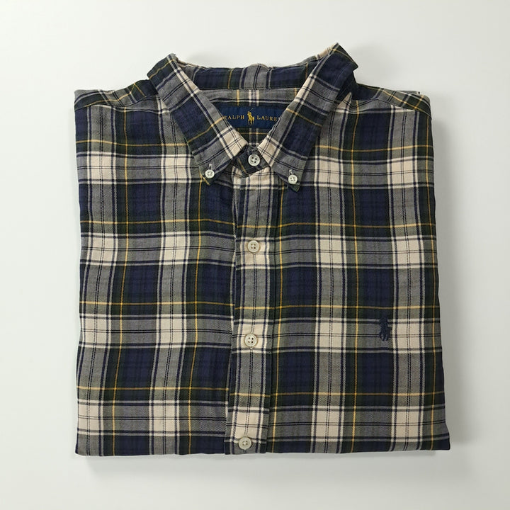 [SOLD OUT] CK407 2XL 폴로 90s 클래식 타탄체크 네이비 셔츠 남방