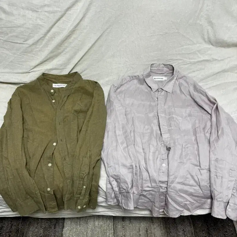 [BUNJANG] Giordano Linen Shirt Bundle Set / 지오다노 린넨 셔츠 두벌 일괄