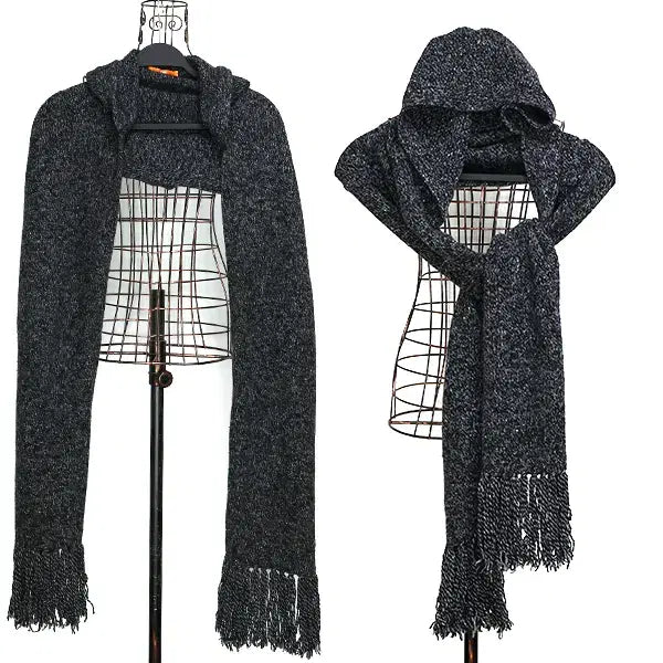 [BUNJANG] Hugo Boss Long Wool Hooded Scarf / 휴고보스 후드 롱 울머플러