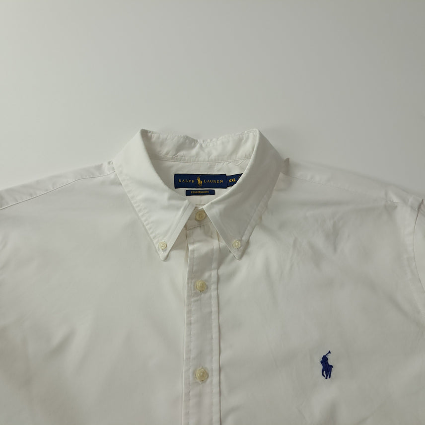[SOLD OUT] CK409 XL 폴로 퍼포먼스 블루포니 화이트 셔츠 남방