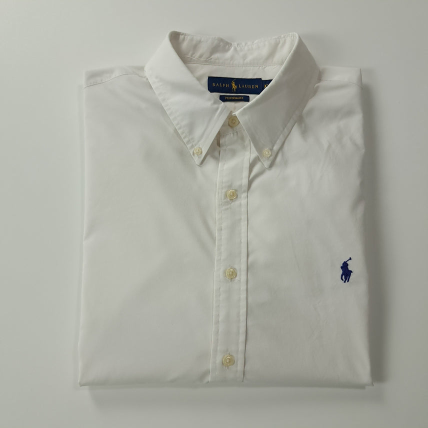 [SOLD OUT] CK409 XL 폴로 퍼포먼스 블루포니 화이트 셔츠 남방