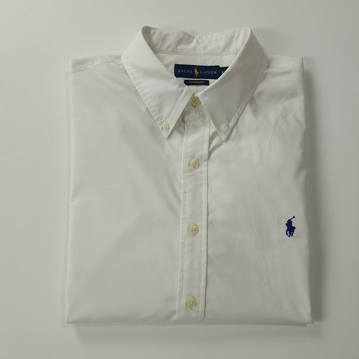 [SOLD OUT] CK409 XL 폴로 퍼포먼스 블루포니 화이트 셔츠 남방
