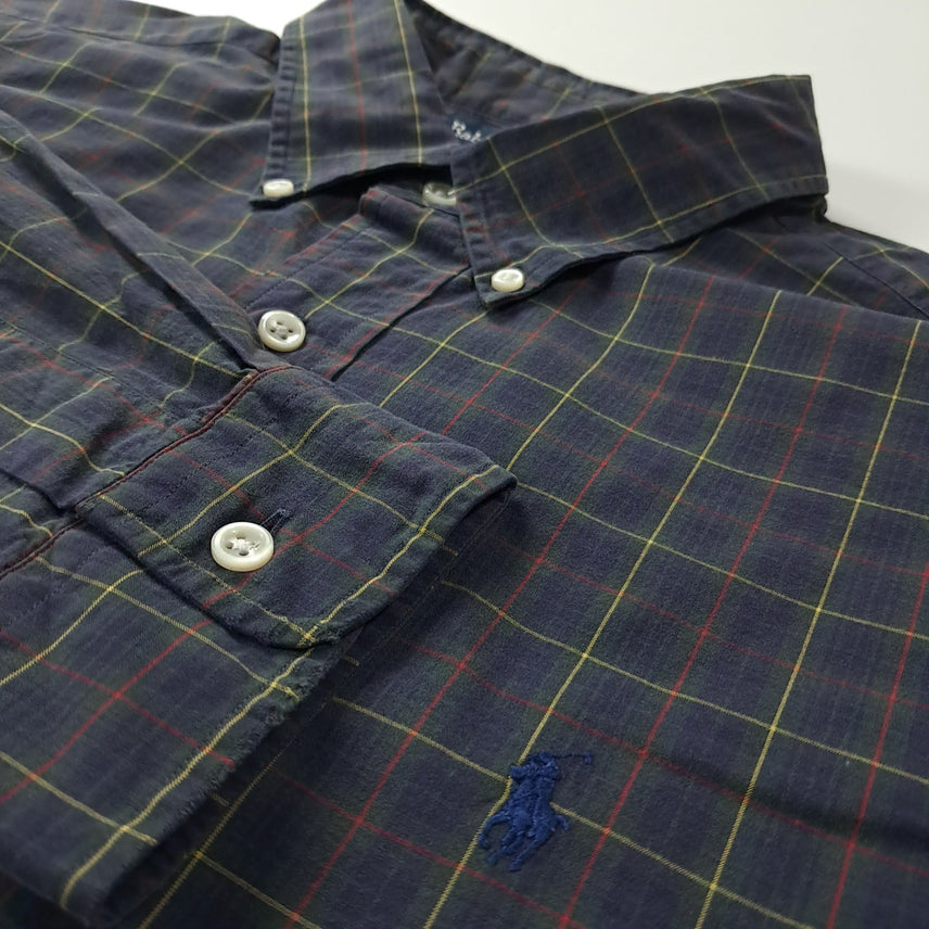 [BUNJANG] CK410 XL 폴로 90s 홍콩판 모던 타탄체크 셔츠 남방 / CK410 XL 폴로 90s 홍콩판 모던 타탄체크 셔츠 남방