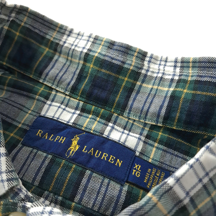 [BUNJANG] CK412 XL 폴로 90s 클래식 타탄체크 반팔 셔츠 남방 / CK412 XL 폴로 90s 클래식 타탄체크 반팔 셔츠 남방