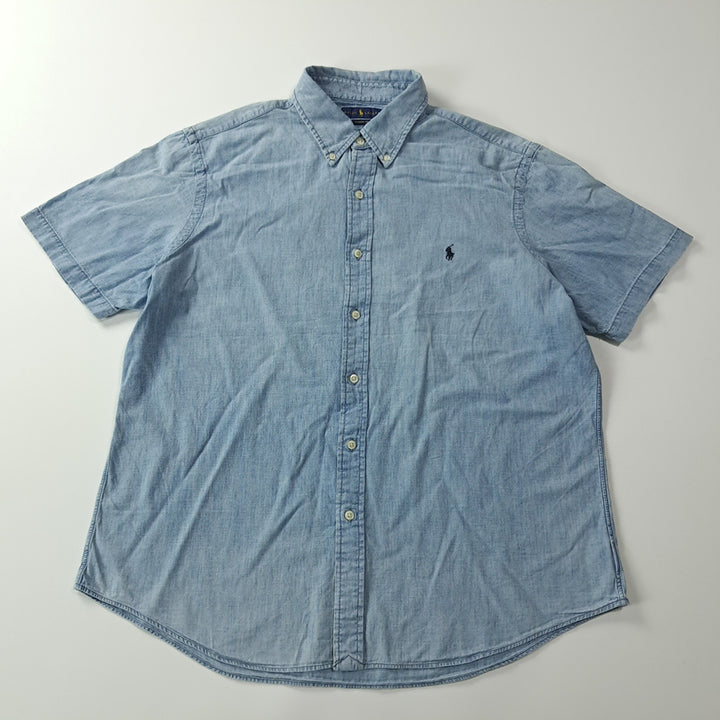 [BUNJANG] CK416 XL 폴로 00s 샴브레이 라이트블루 반팔 셔츠 남방 / CK416 XL 폴로 00s 샴브레이 라이트블루 반팔 셔츠 남방
