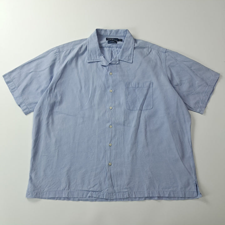 [BUNJANG] CK417 2XL 폴로 90s 박스핏 실크 스카이블루 반팔 셔츠 남방 / CK417 2XL 폴로 90s 박스핏 실크 스카이블루 반팔 셔츠 남방
