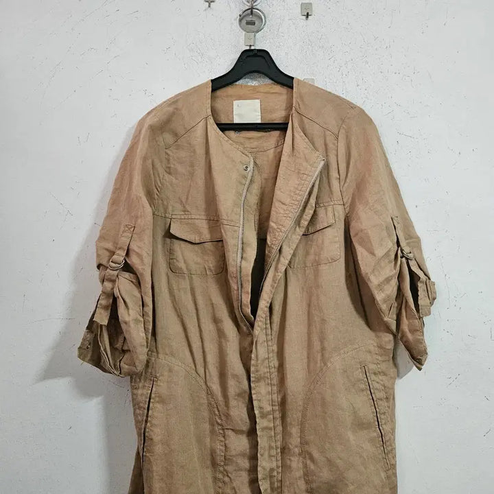 [BUNJANG] A. Bellucci Linen Roll-Up Jacket Brown / A. 벨루치 린넨 롤업 자켓 브라운