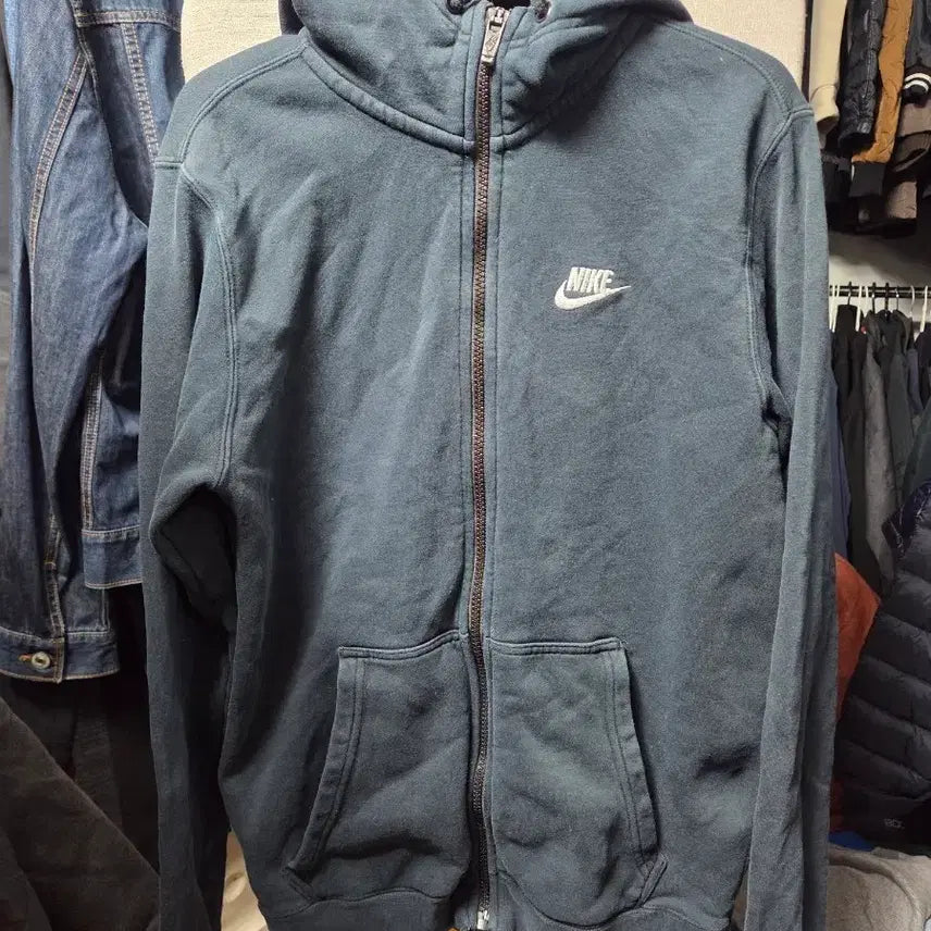 [BUNJANG] Nike Fleece Lined Hoodie Navy / 나이키 기모 후드집업 네이비