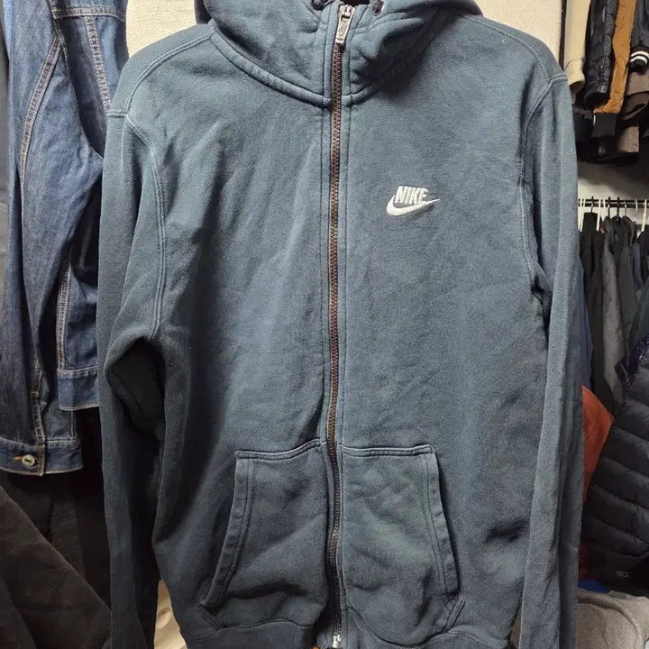 [BUNJANG] Nike Fleece Lined Hoodie Navy / 나이키 기모 후드집업 네이비