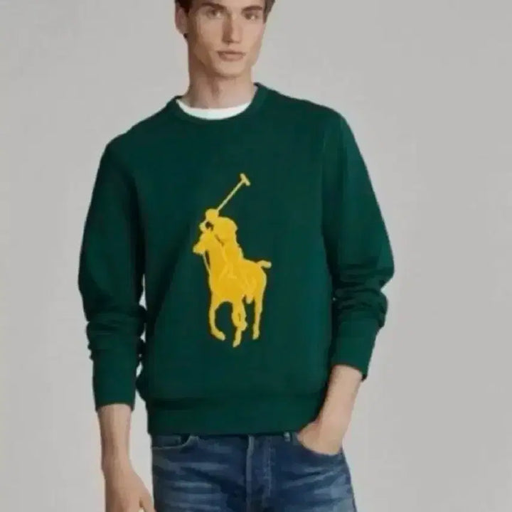 [BUNJANG] Polo Ralph Lauren Big Pony Sweatshirt Green L / 폴로 랄프로렌 빅포니 맨투맨 그린 L 새상품