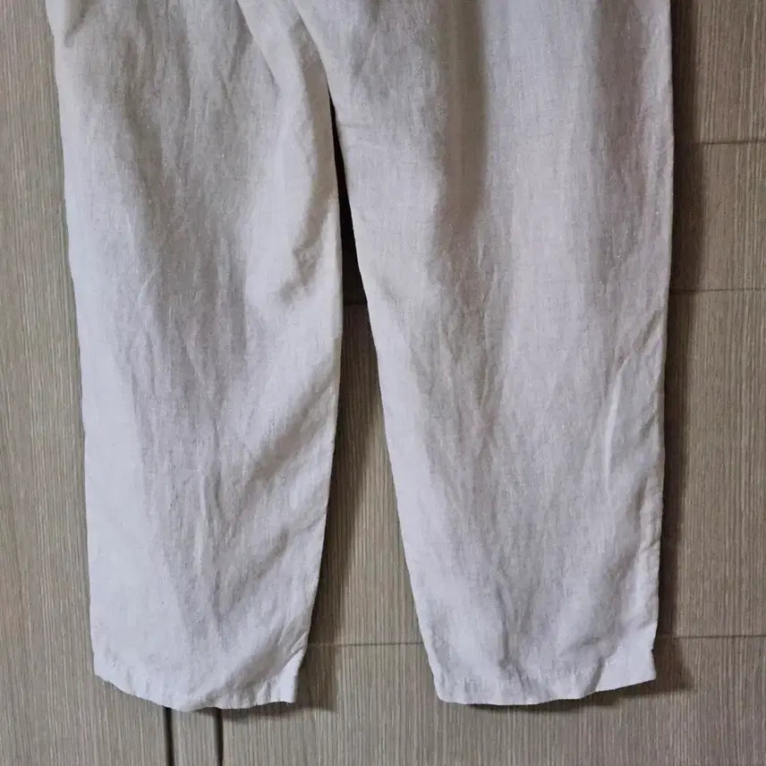 [BUNJANG] Ivory Linen Pants with Waist String (Size 55-66) / 아이보리 린넨 바지 허리끈 55~66 허리밴딩