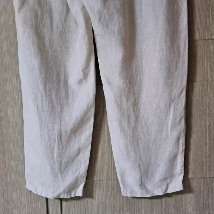 [BUNJANG] Ivory Linen Pants with Waist String (Size 55-66) / 아이보리 린넨 바지 허리끈 55~66 허리밴딩