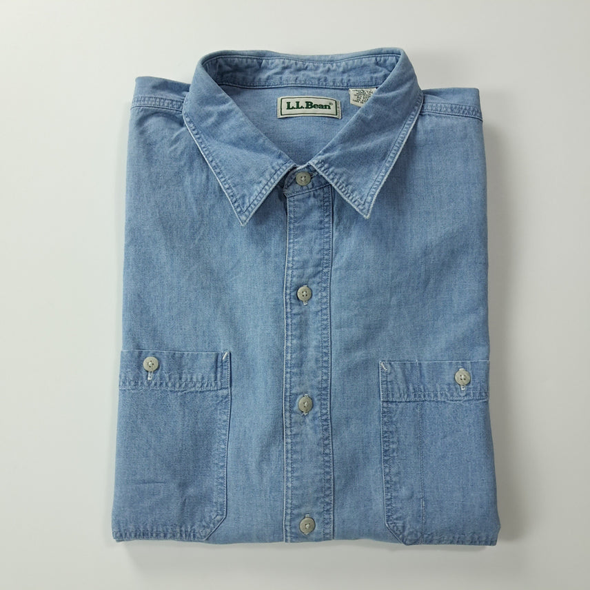 [BUNJANG] L.L.Bean 90s Chambray Short Sleeve Shirt / CK420 XL 엘엘빈 90s 샴브레이 반팔 셔츠 남방