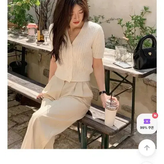 [BUNJANG] Shopperland Cream Yellow Wide Slacks / 쇼퍼랜드 크림옐로우 와이드슬랙스 새상품