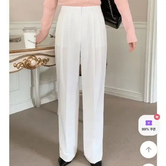 [BUNJANG] Shopperland White Wide Slacks / 쇼퍼랜드 화이트 와이드 슬랙스 새상품