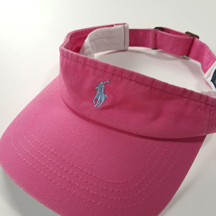 [BUNJANG] Polo Ralph Lauren 90s Pony Embroidered Colorblock Sun Visor Hat / CK421 L 폴로 90s 포니자수 배색 핑크 썬바이저 썬캡 모자
