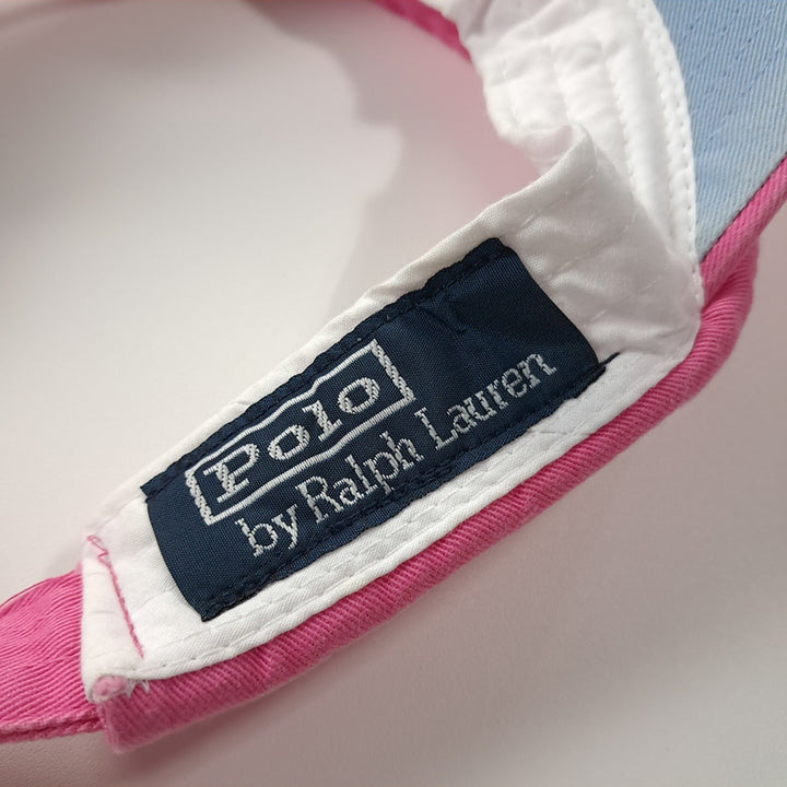 [BUNJANG] Polo Ralph Lauren 90s Pony Embroidered Colorblock Sun Visor Hat / CK421 L 폴로 90s 포니자수 배색 핑크 썬바이저 썬캡 모자