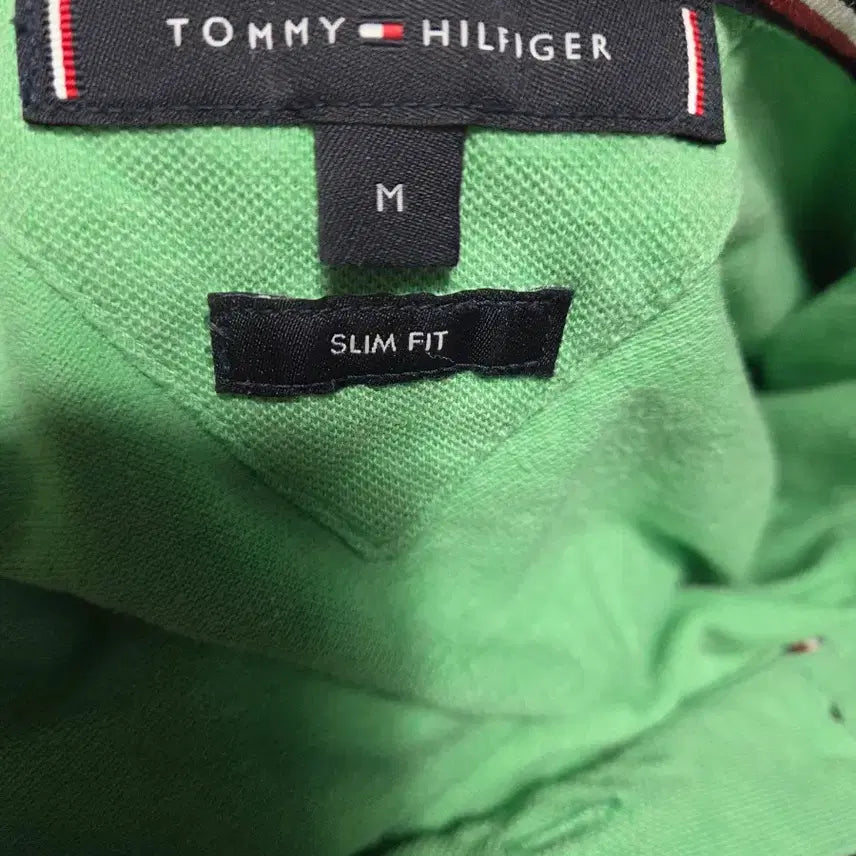 [BUNJANG] Tommy Hilfiger Slim Fit Green Polo Shirt / 타미힐피거 슬림핏 피케 반팔티 M 그린