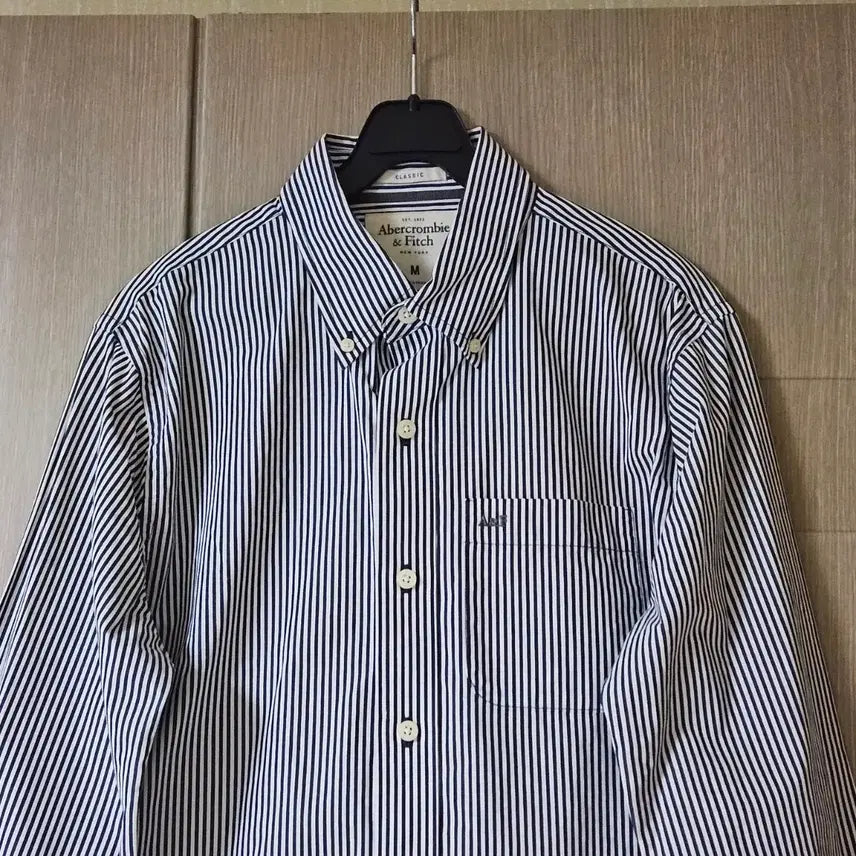 [BUNJANG] Abercrombie Stripe Long Sleeve Shirt M / 아베크롬비 스트라이프 긴팔 셔츠 M