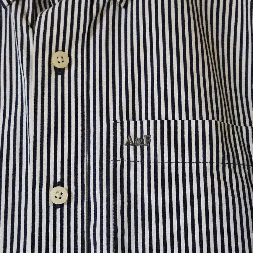[BUNJANG] Abercrombie Stripe Long Sleeve Shirt M / 아베크롬비 스트라이프 긴팔 셔츠 M