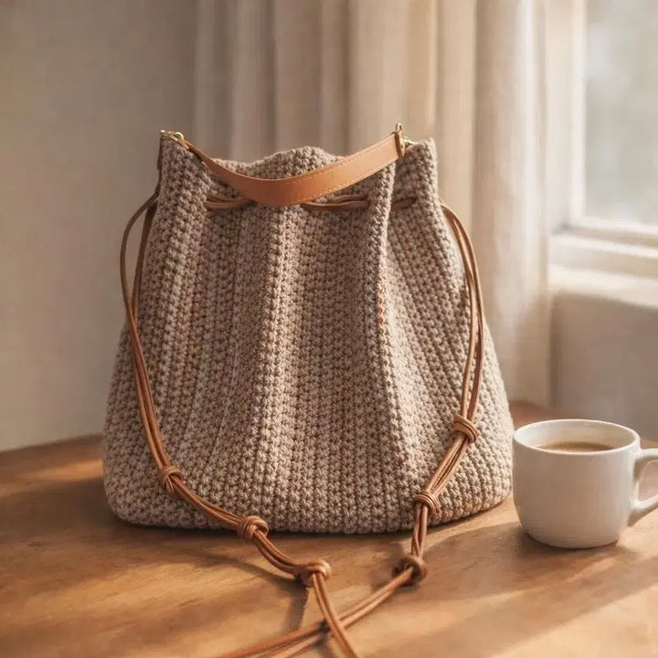[BUNJANG] Handmade Knit Bucket Bag / 핸드메이드 뜨개 가방