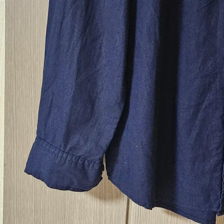 [BUNJANG] MERGO Navy Linen Long-Sleeve Shirt / MERGO 네이비  린넨긴팔 셔츠 L
