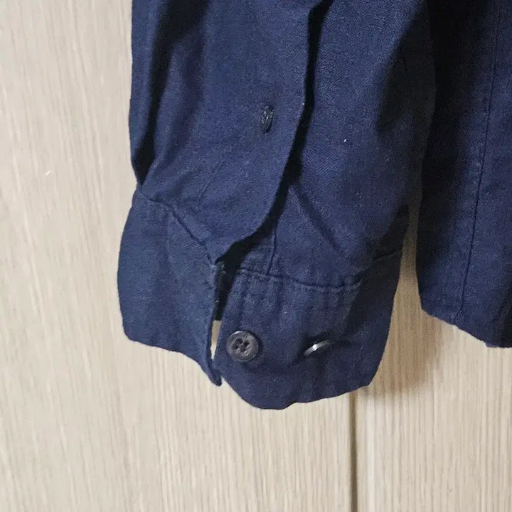 [BUNJANG] MERGO Navy Linen Long-Sleeve Shirt / MERGO 네이비  린넨긴팔 셔츠 L