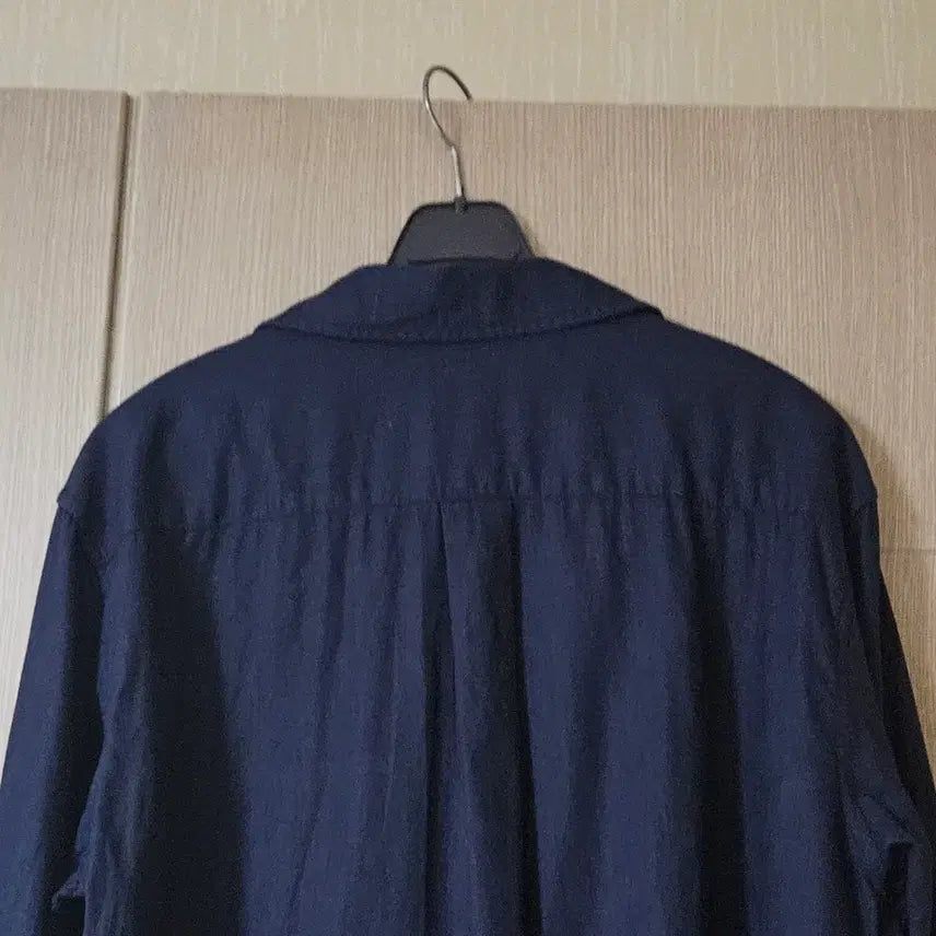 [BUNJANG] MERGO Navy Linen Long-Sleeve Shirt / MERGO 네이비  린넨긴팔 셔츠 L