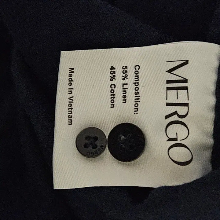 [BUNJANG] MERGO Navy Linen Long-Sleeve Shirt / MERGO 네이비  린넨긴팔 셔츠 L