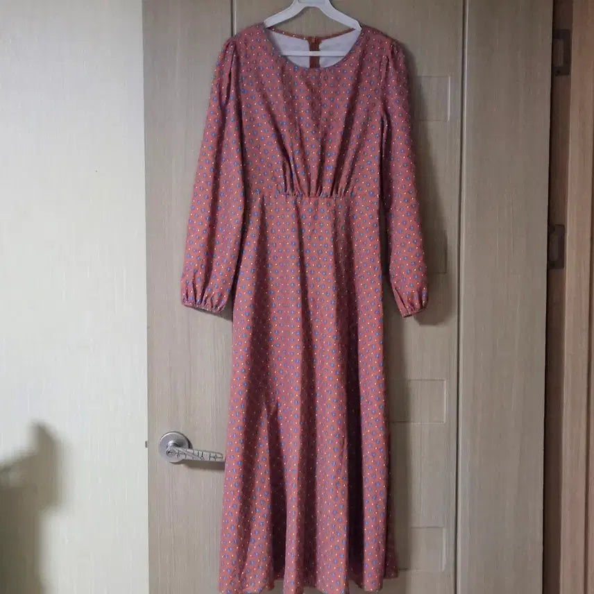 [BUNJANG] Floral Print Long Dress Brown S / 잔꽃무늬 롱 원피스 브라운 S