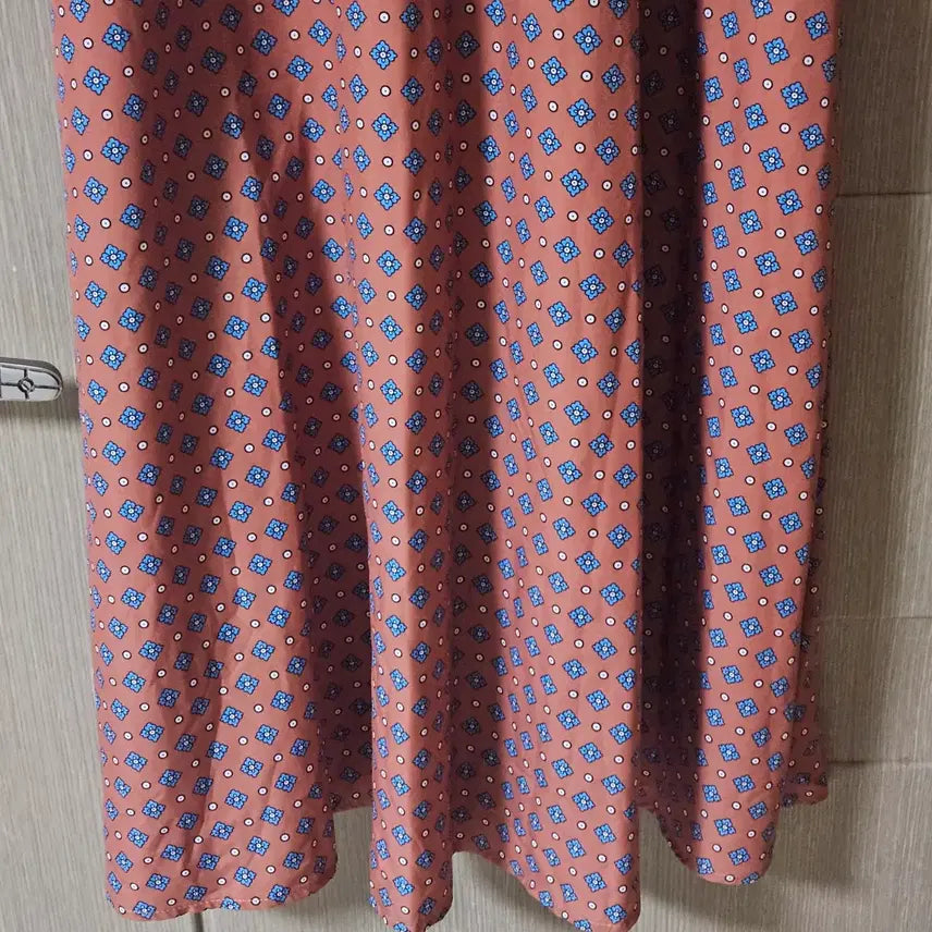 [BUNJANG] Floral Print Long Dress Brown S / 잔꽃무늬 롱 원피스 브라운 S