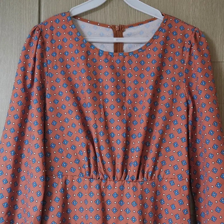 [BUNJANG] Floral Print Long Dress Brown S / 잔꽃무늬 롱 원피스 브라운 S