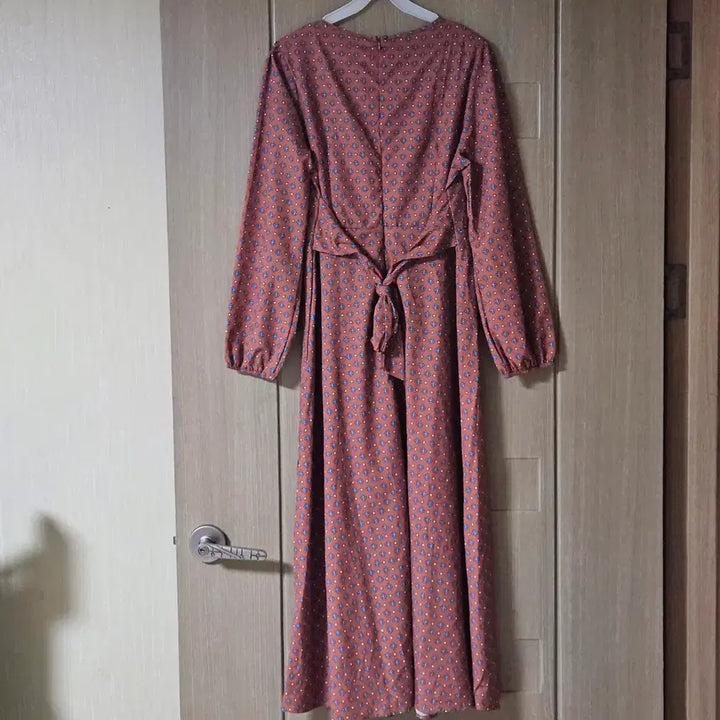 [BUNJANG] Floral Print Long Dress Brown S / 잔꽃무늬 롱 원피스 브라운 S
