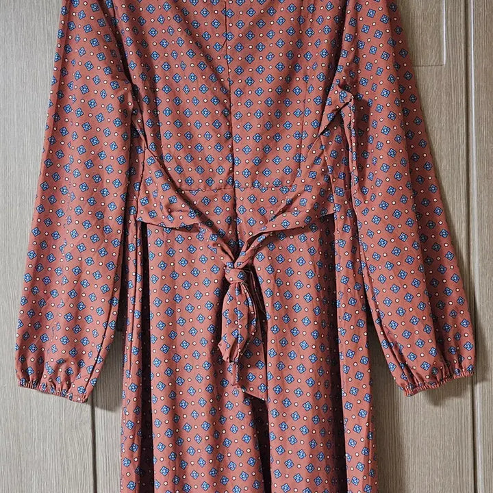 [BUNJANG] Floral Print Long Dress Brown S / 잔꽃무늬 롱 원피스 브라운 S