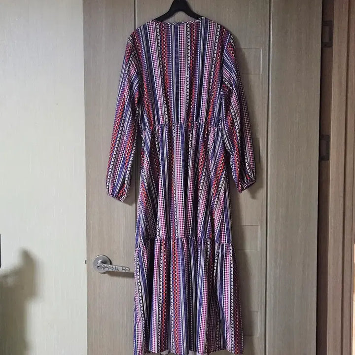 [SOLD OUT] 패턴 롱 원피스 브이넥 원피스 66