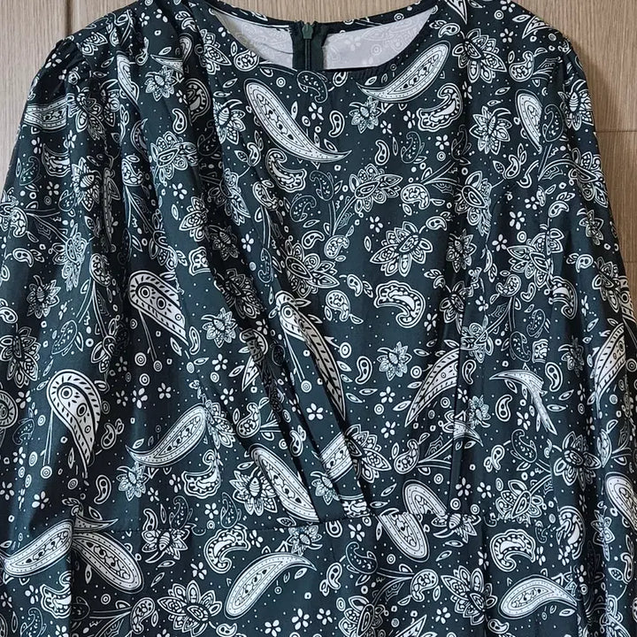 [BUNJANG] Paisley Long Sleeve Maxi Dress 66 / 페이즐리 롱 원피스 긴팔 66