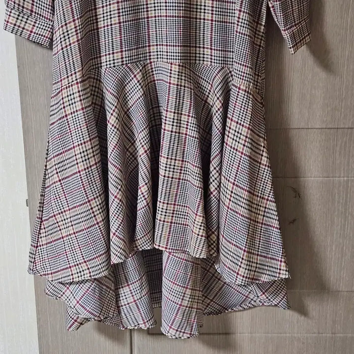 [BUNJANG] Checkered Long Dress / 체크 롱 원피스 프릴 디자인 시원한소재55~66