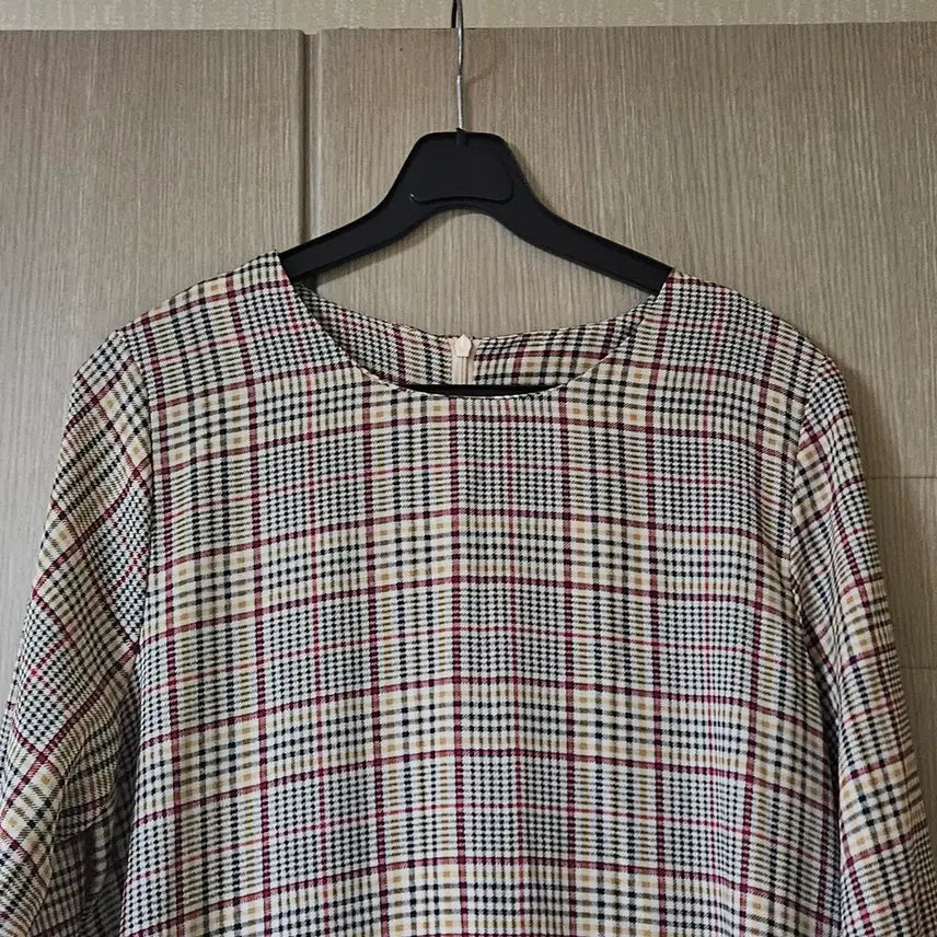 [BUNJANG] Checkered Long Dress / 체크 롱 원피스 프릴 디자인 시원한소재55~66