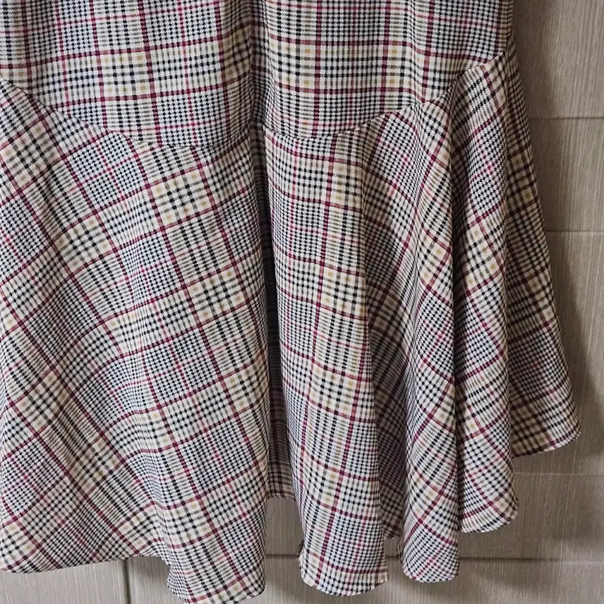 [BUNJANG] Checkered Long Dress / 체크 롱 원피스 프릴 디자인 시원한소재55~66