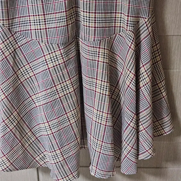 [BUNJANG] Checkered Long Dress / 체크 롱 원피스 프릴 디자인 시원한소재55~66