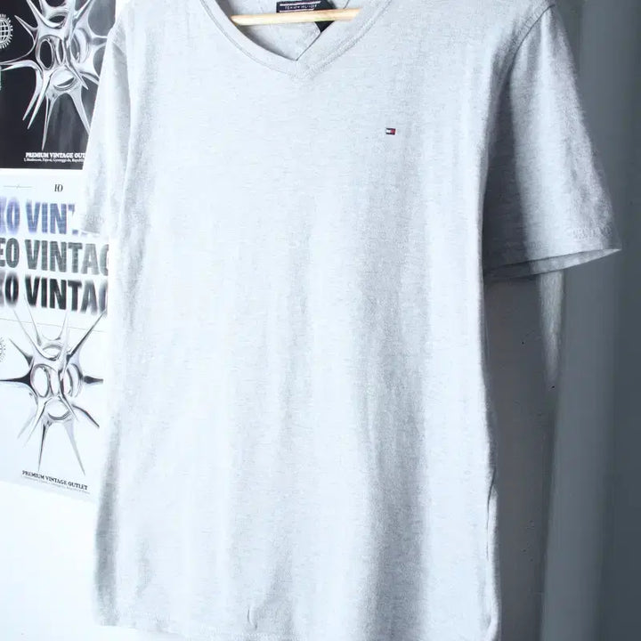 [BUNJANG] W(L-XL) 타미힐피거 반팔 티셔츠 작은오염 멜란지 그레이-185F3 / W(L-XL) 타미힐피거 반팔 티셔츠 작은오염 멜란지 그레이-185F3