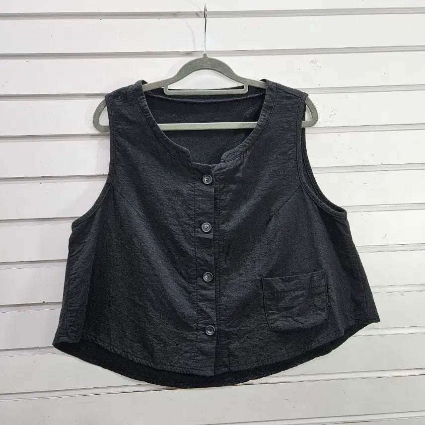 [SOLD OUT] 블랙 면 여성조끼 77/보물찾기천사